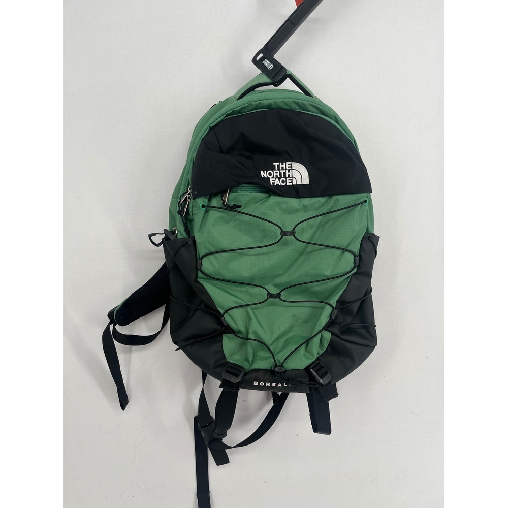 The North Face Borealis Backpack Green Black Ripstop Bungee Laptop Bag 19in